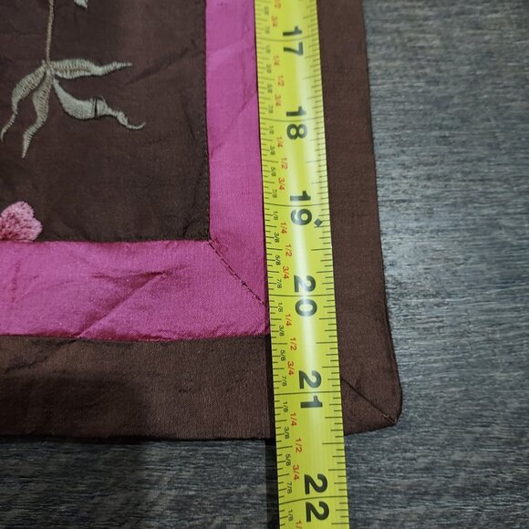 Pillow Cover Embroidered Throw 21Inch Square Shell Feather Rodeo Chain Stich - Picture 14 of 16